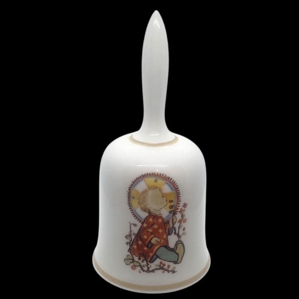 Sister Berta Hummel Christmas 1975 Porcelain Bell Schmid Bros Child w/ Flower 6"